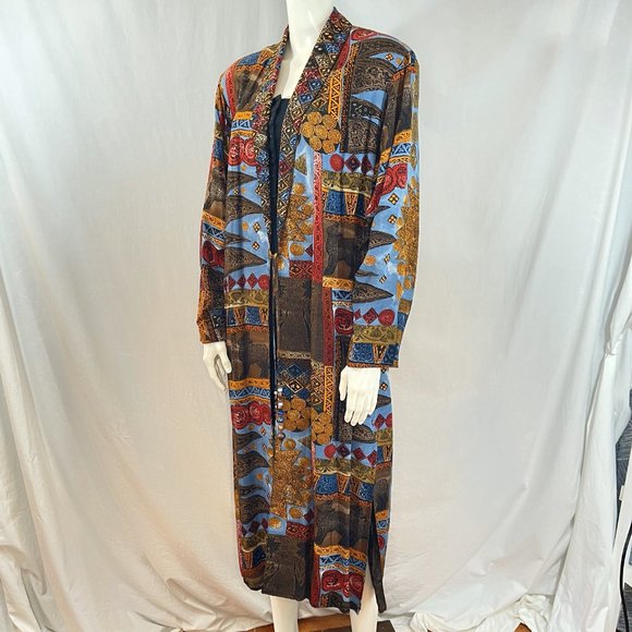 Vintage Duster With Aztec Inspired Print | Platinum by Dorothy Schoelen - Picture 1 of 8